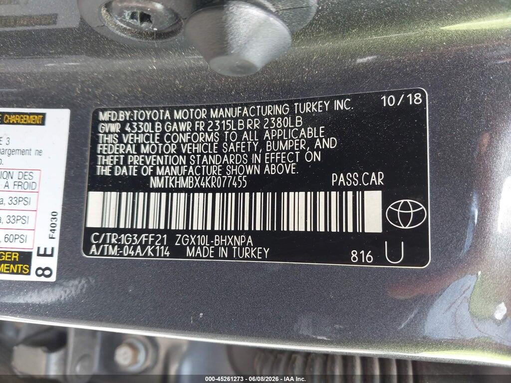 NMTKHMBX4KR077455 2019 TOYOTA C-HR photo no. 9