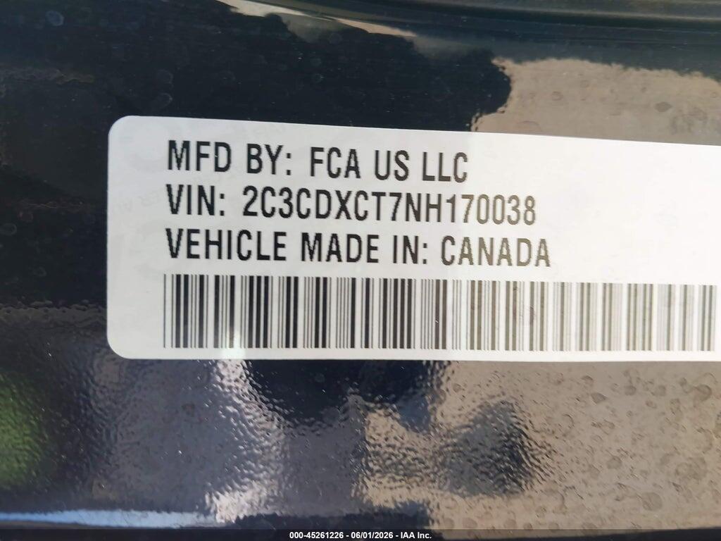 2C3CDXCT7NH170038 2022 DODGE CHARGER photo no. 9