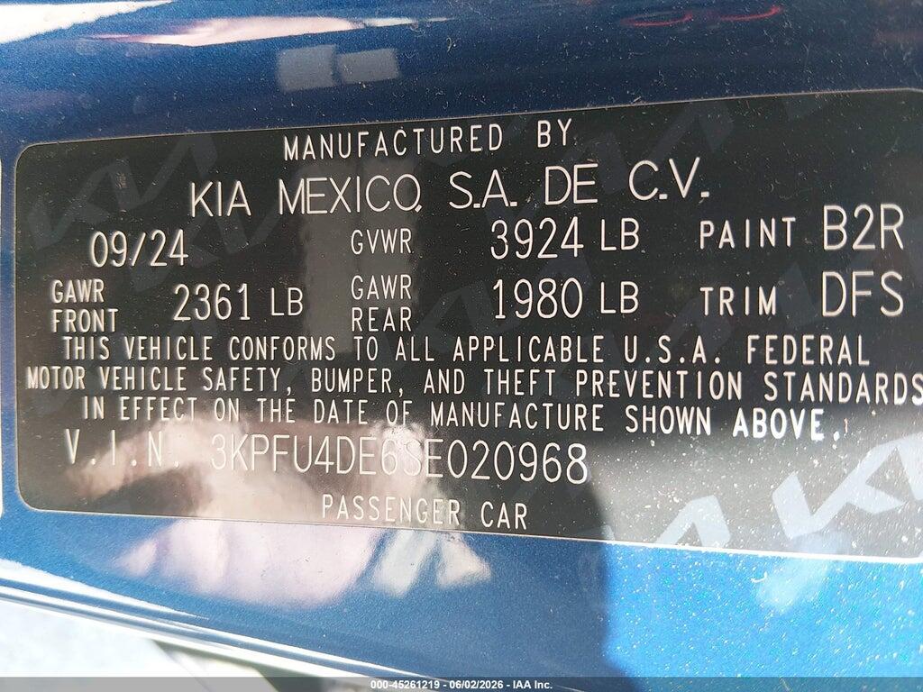 3KPFU4DE6SE020968 2025 KIA K4 photo no. 9