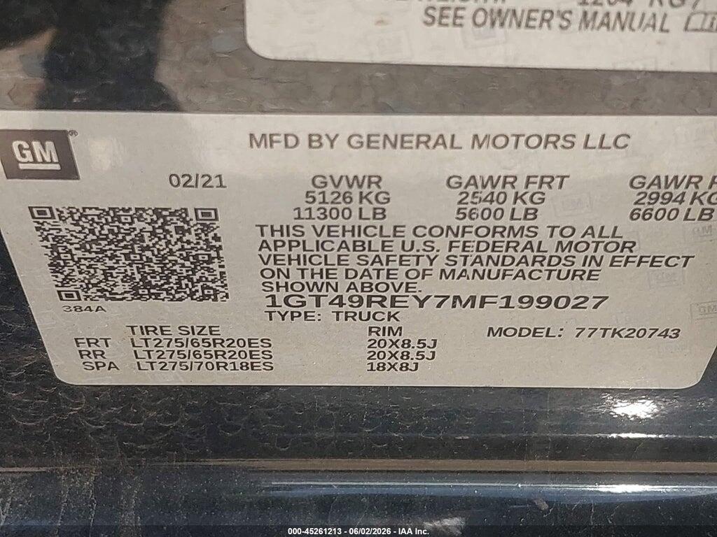1GT49REY7MF199027 2021 GMC SIERRA 2500HD photo no. 8