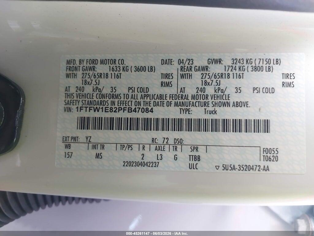 1FTFW1E82PFB47084 2023 FORD F-150 photo no. 9