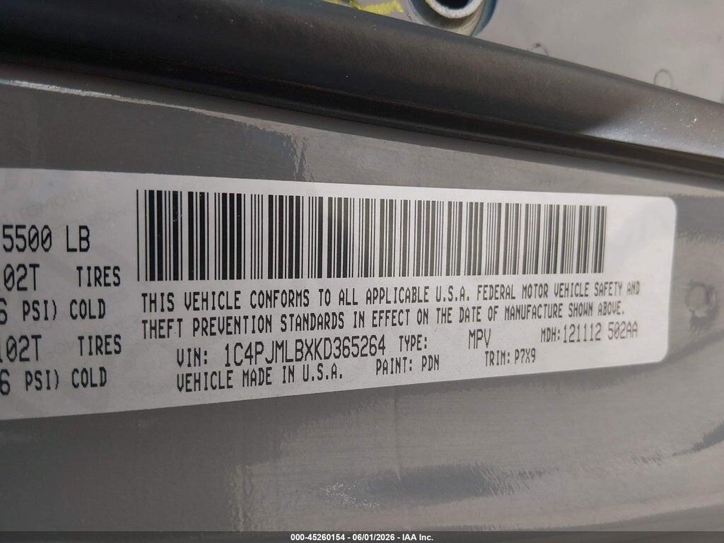 1C4PJMLBXKD365264 2019 JEEP CHEROKEE photo no. 9