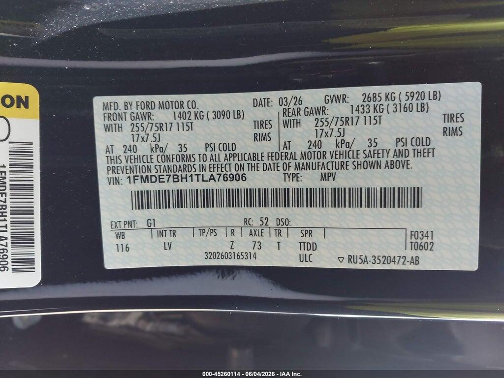 1FMDE7BH1TLA76906 2026 FORD BRONCO photo no. 9