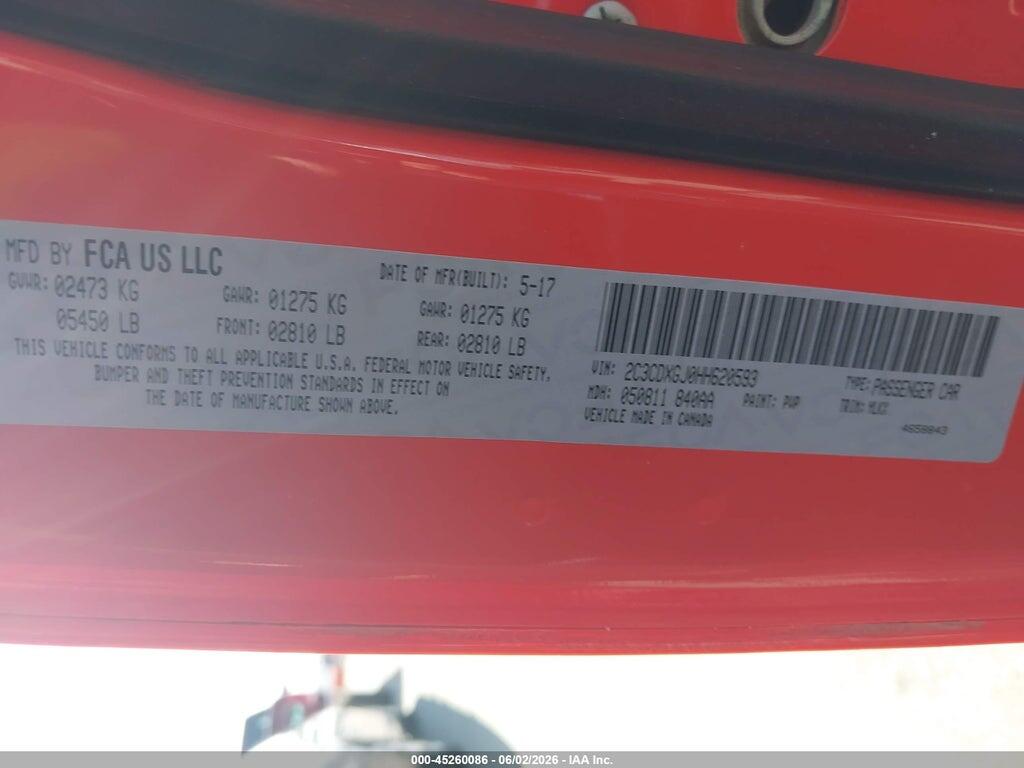 2C3CDXGJ0HH620593 2017 DODGE CHARGER photo no. 9