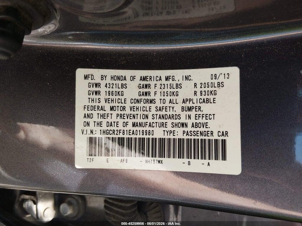 1HGCR2F81EA019980 2014 HONDA ACCORD photo no. 9