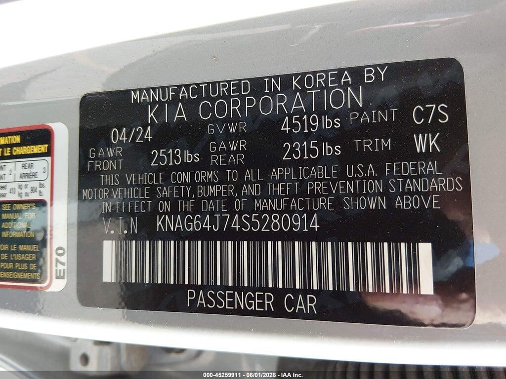 KNAG64J74S5280914 2025 KIA K5 photo no. 9