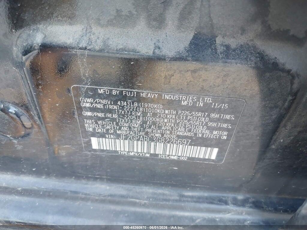 JF2GPABC3G8226697 2016 SUBARU CROSSTREK photo no. 9