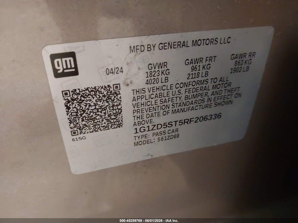 1G1ZD5ST5RF206336 2024 CHEVROLET MALIBU photo no. 9