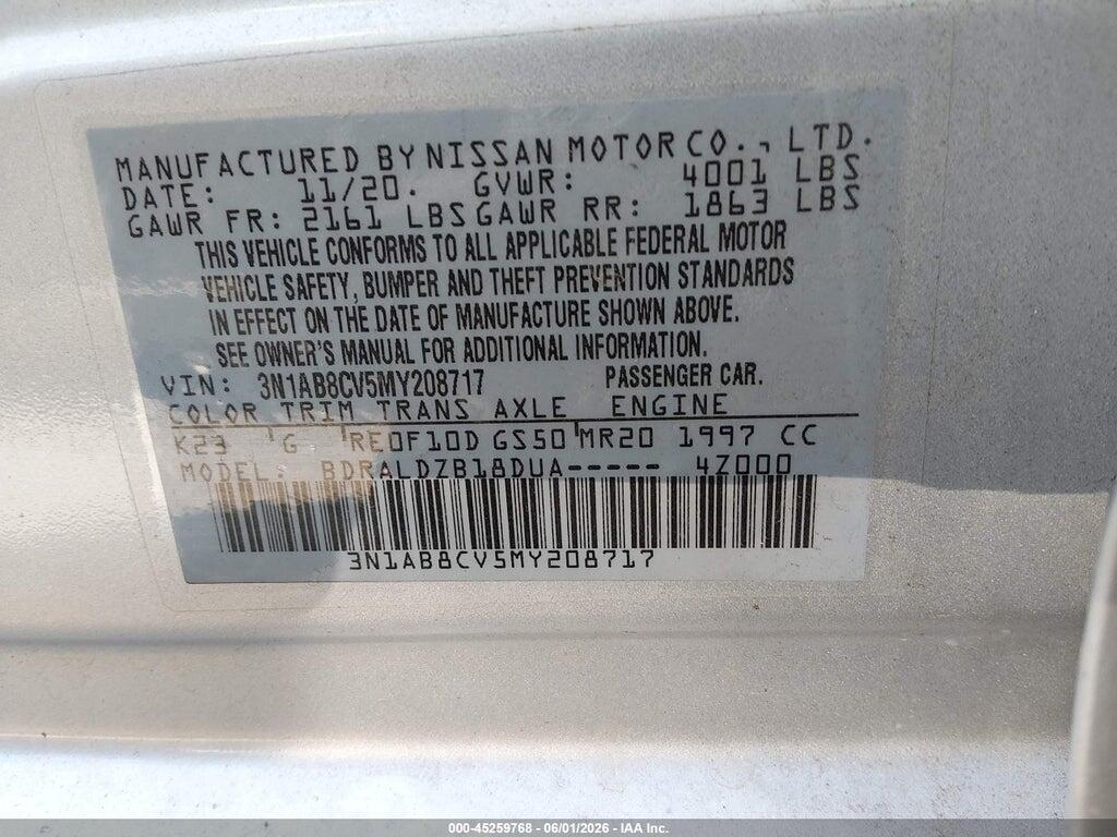 3N1AB8CV5MY208717 2021 NISSAN SENTRA photo no. 9