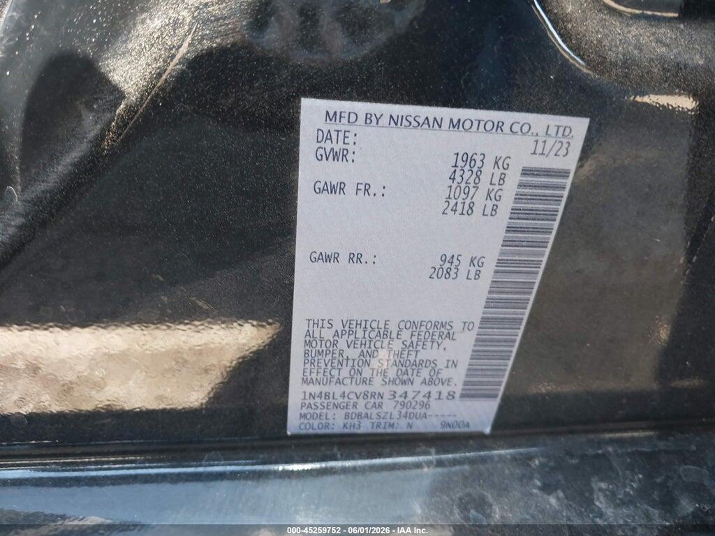 1N4BL4CV8RN347418 2024 NISSAN ALTIMA photo no. 9