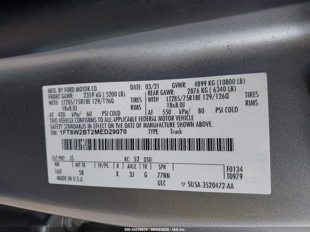 1FT8W2BT2MED29070 2021 FORD F-250 photo no. 8