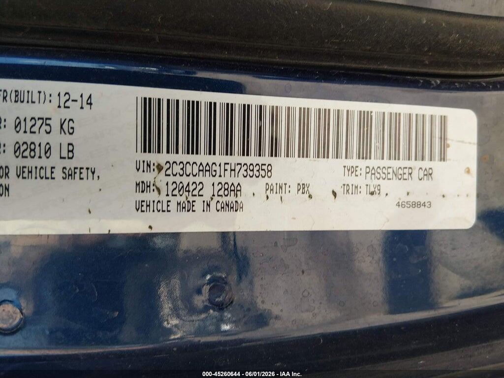 2C3CCAAG1FH739358 2015 CHRYSLER 300 photo no. 9