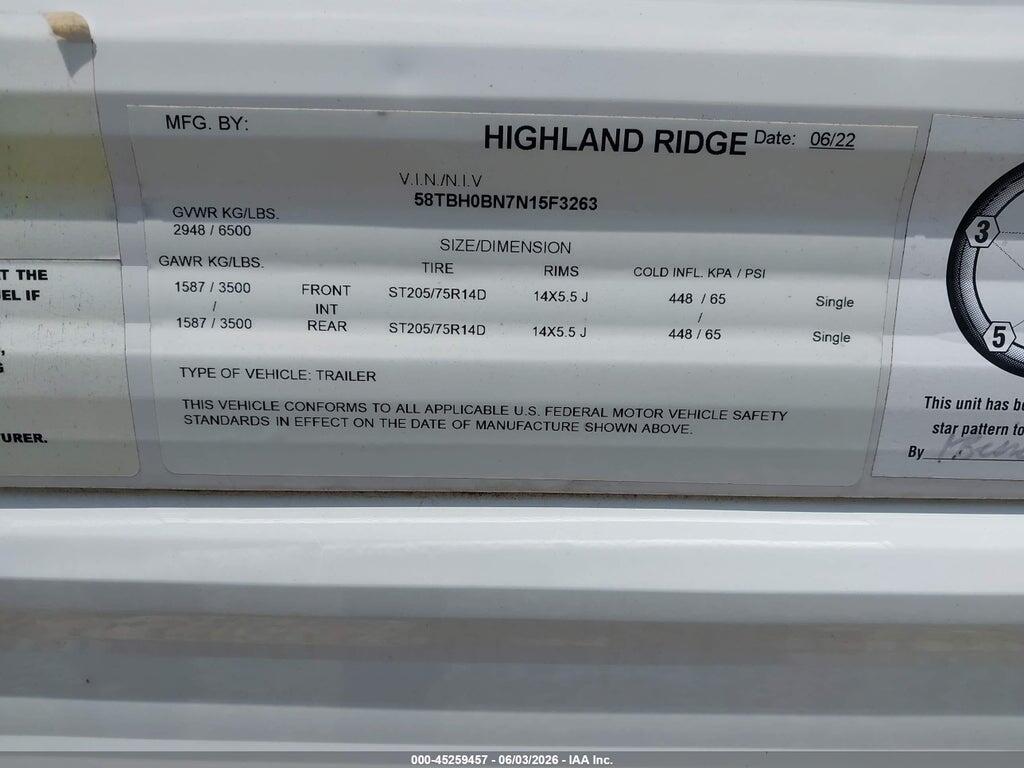 58TBH0BN7N15F3263 2022 HIGHLAND RIDGE OPEN RANGE SERIES M- photo no. 9