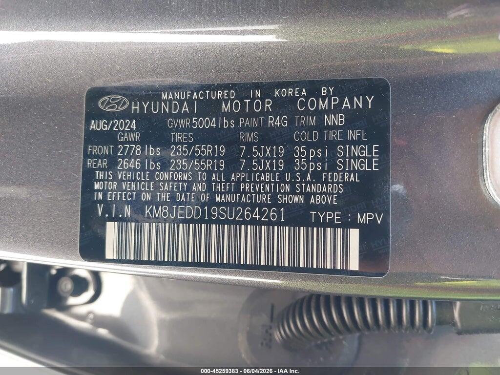 KM8JEDD19SU264261 2025 HYUNDAI TUCSON HYBRID photo no. 9