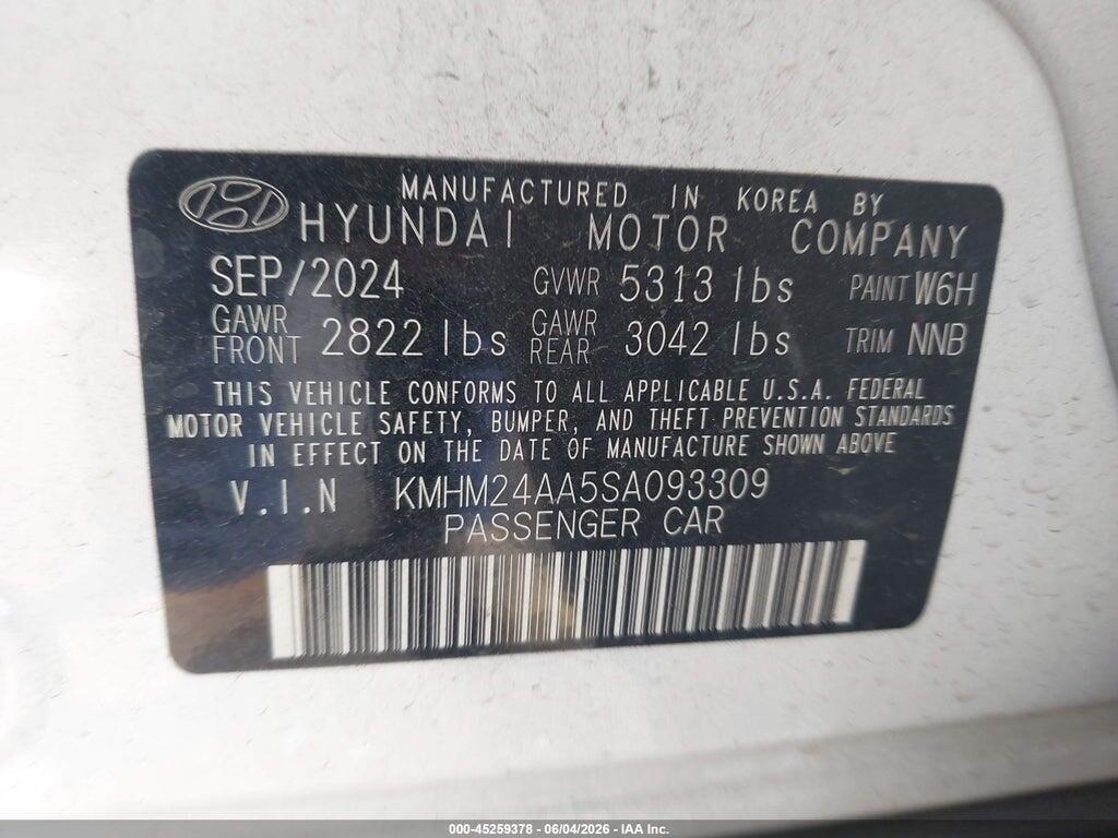KMHM24AA5SA093309 2025 HYUNDAI IONIQ 6 photo no. 9