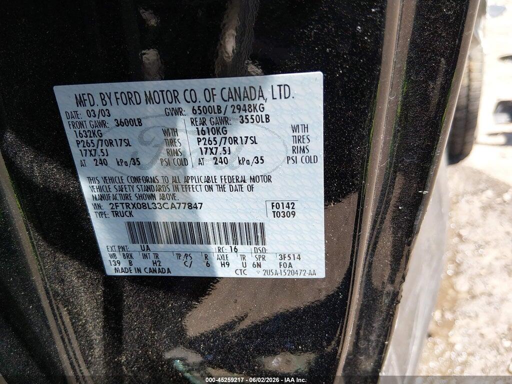 2FTRX08L33CA77847 2003 FORD F-150 photo no. 9