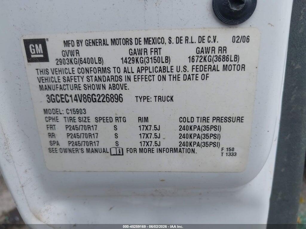 3GCEC14V86G226896 2006 CHEVROLET SILVERADO 1500 photo no. 9