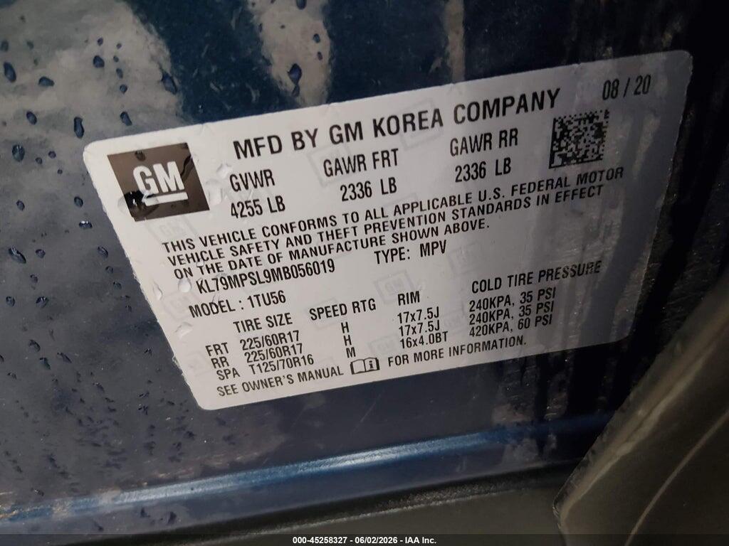 KL79MPSL9MB056019 2021 CHEVROLET TRAILBLAZER photo no. 9