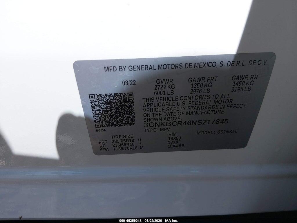 3GNKBCR46NS217845 2022 CHEVROLET BLAZER photo no. 9