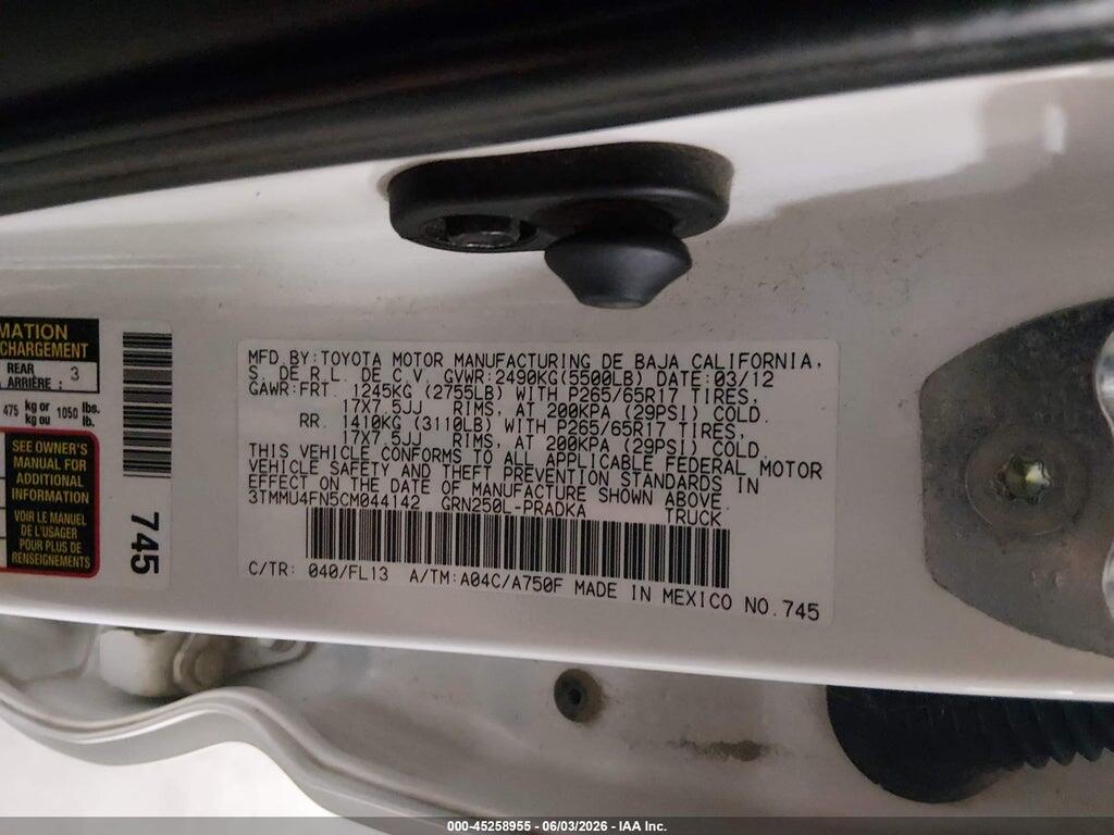 3TMMU4FN5CM044142 2012 TOYOTA TACOMA photo no. 9