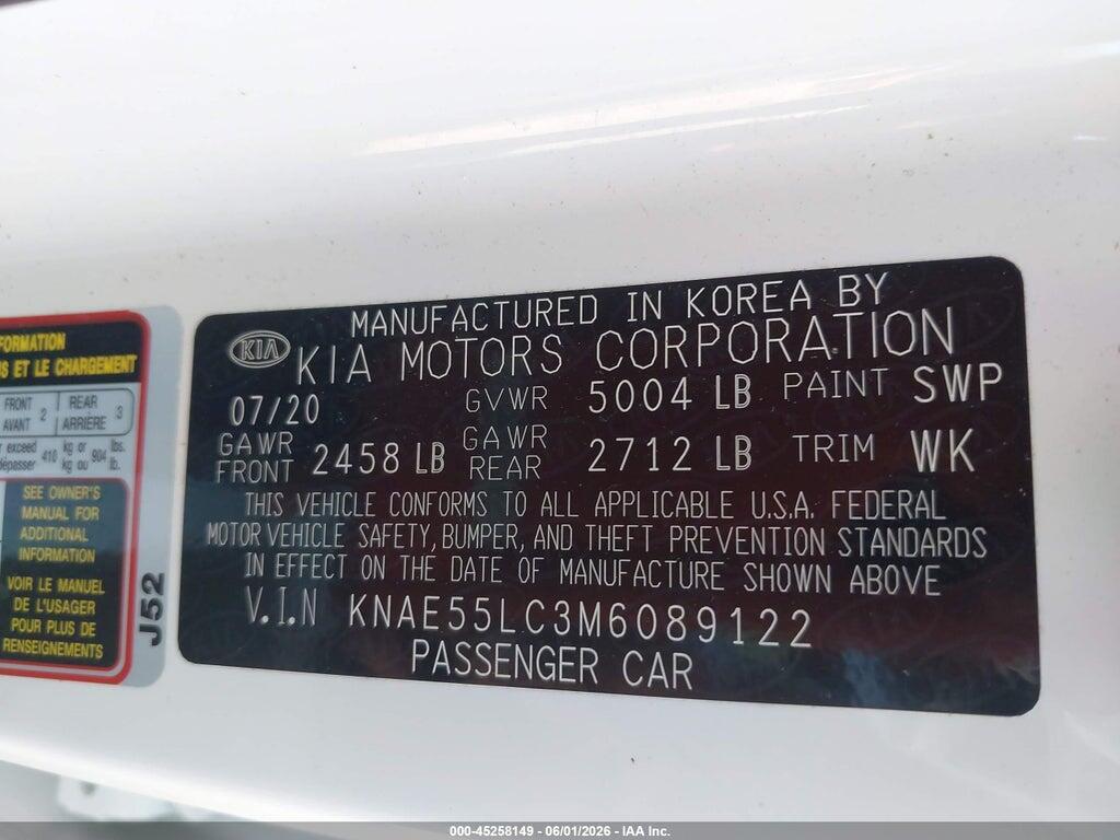 KNAE55LC3M6089122 2021 KIA STINGER photo no. 9