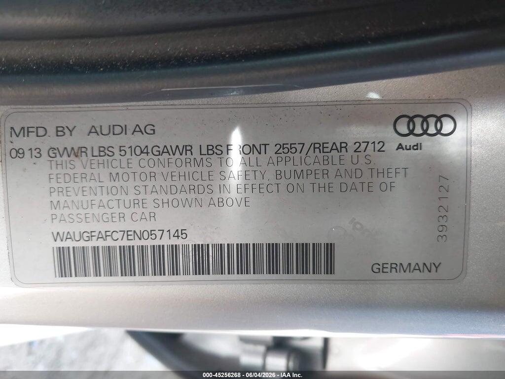 WAUGFAFC7EN057145 2014 AUDI A6 photo no. 9
