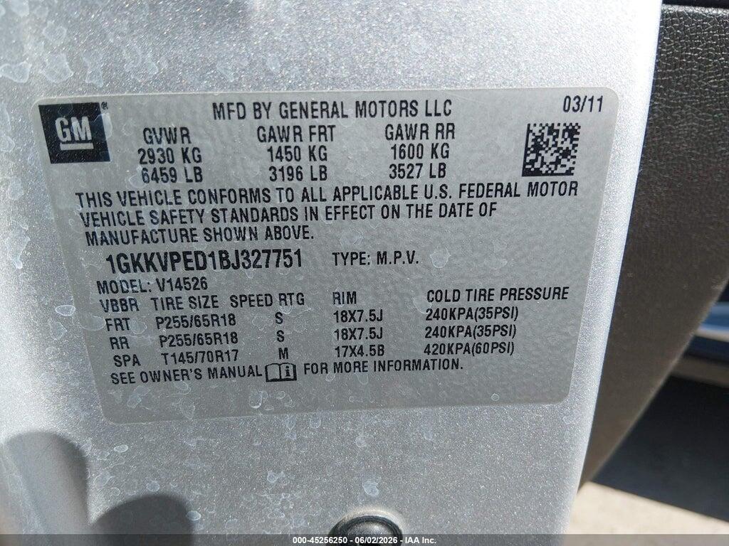 1GKKVPED1BJ327751 2011 GMC ACADIA photo no. 9