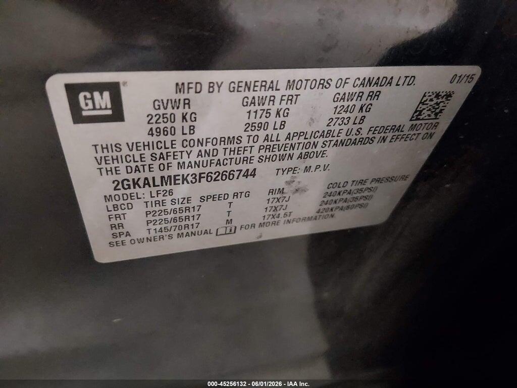 2GKALMEK3F6266744 2015 GMC TERRAIN photo no. 9