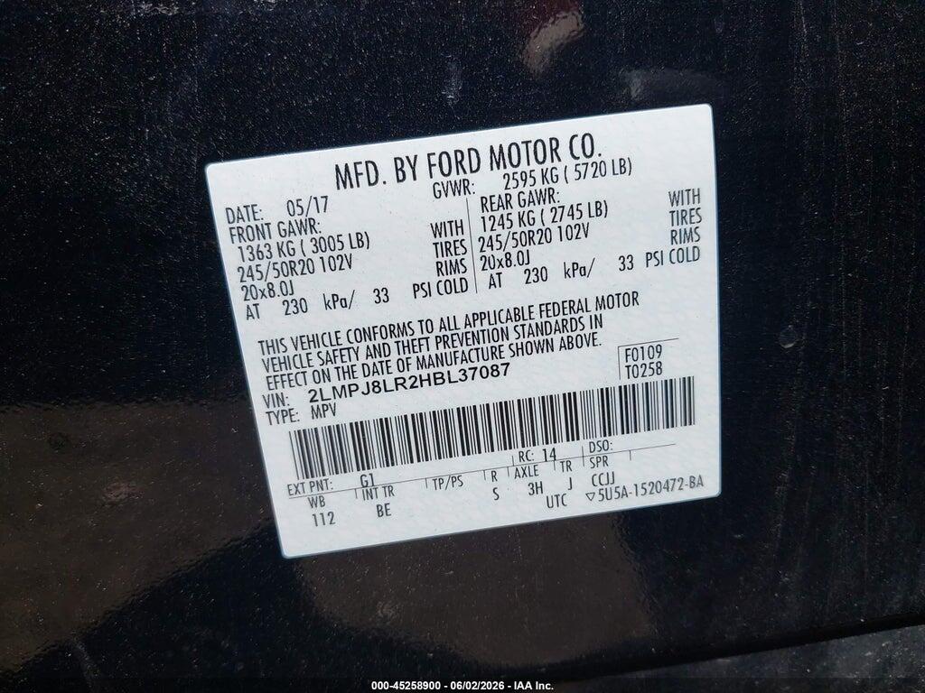 2LMPJ8LR2HBL37087 2017 LINCOLN MKX photo no. 9