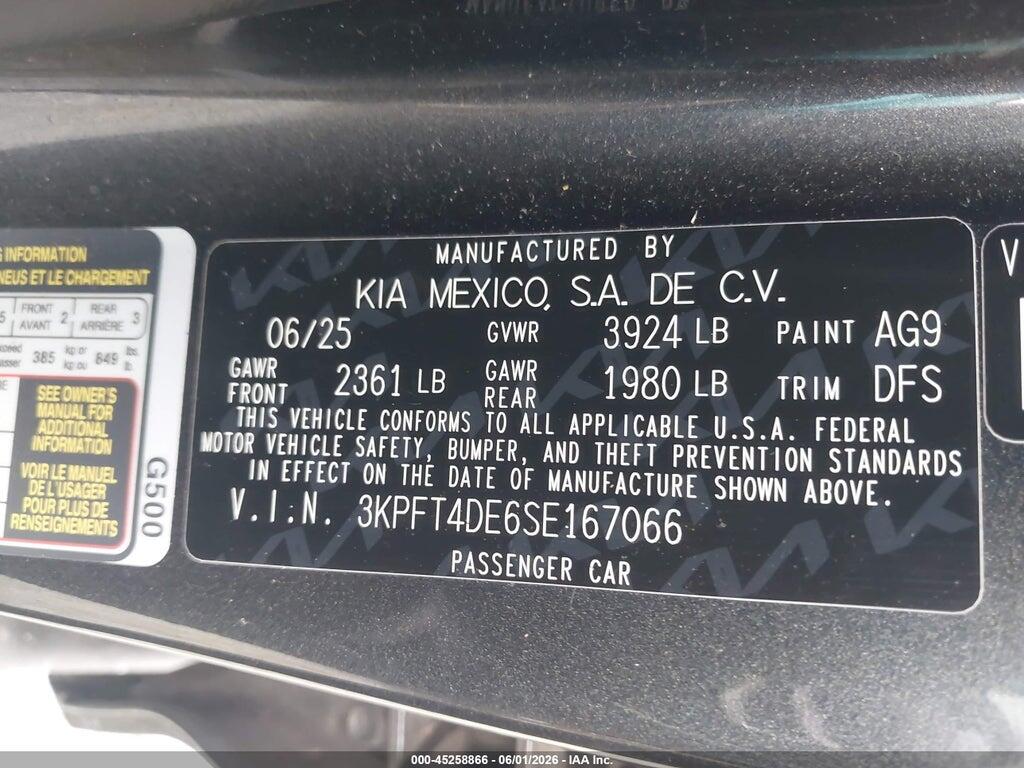 3KPFT4DE6SE167066 2025 KIA K4 photo no. 9