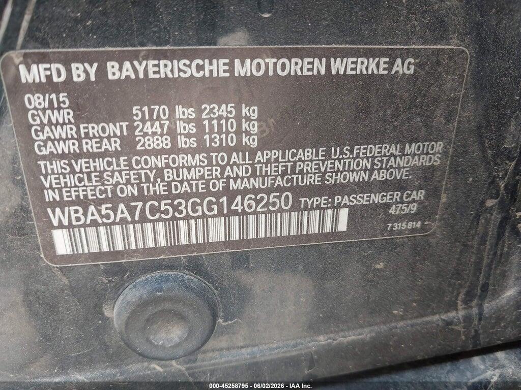 WBA5A7C53GG146250 2016 BMW 528I photo no. 9