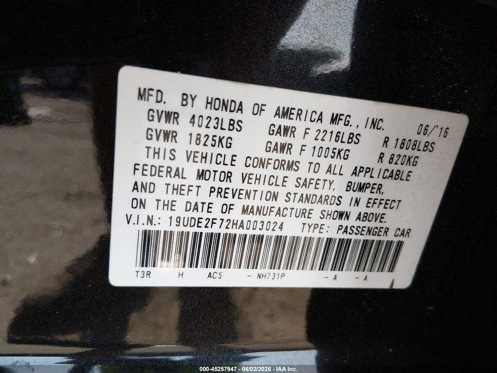 19UDE2F72HA003024 2017 ACURA ILX photo no. 9