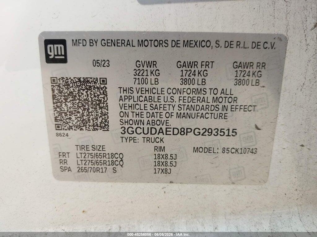 3GCUDAED8PG293515 2023 CHEVROLET SILVERADO 1500 photo no. 9