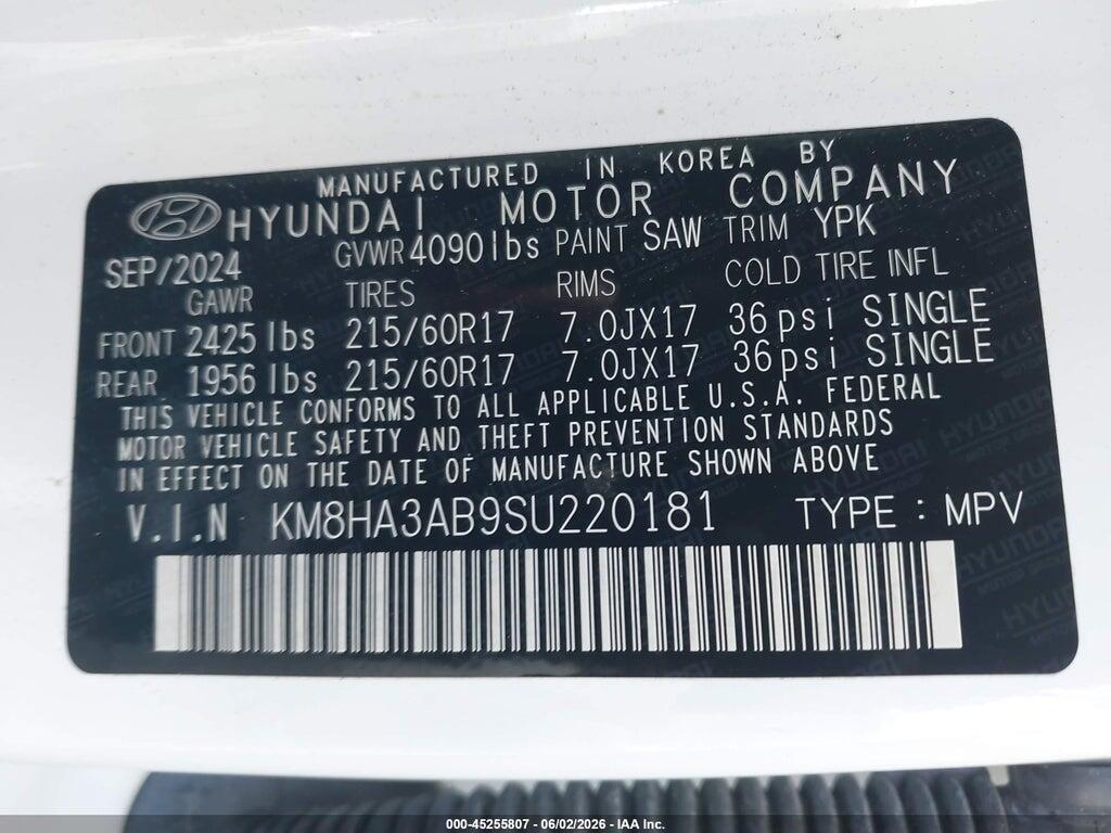 KM8HA3AB9SU220181 2025 HYUNDAI KONA photo no. 9