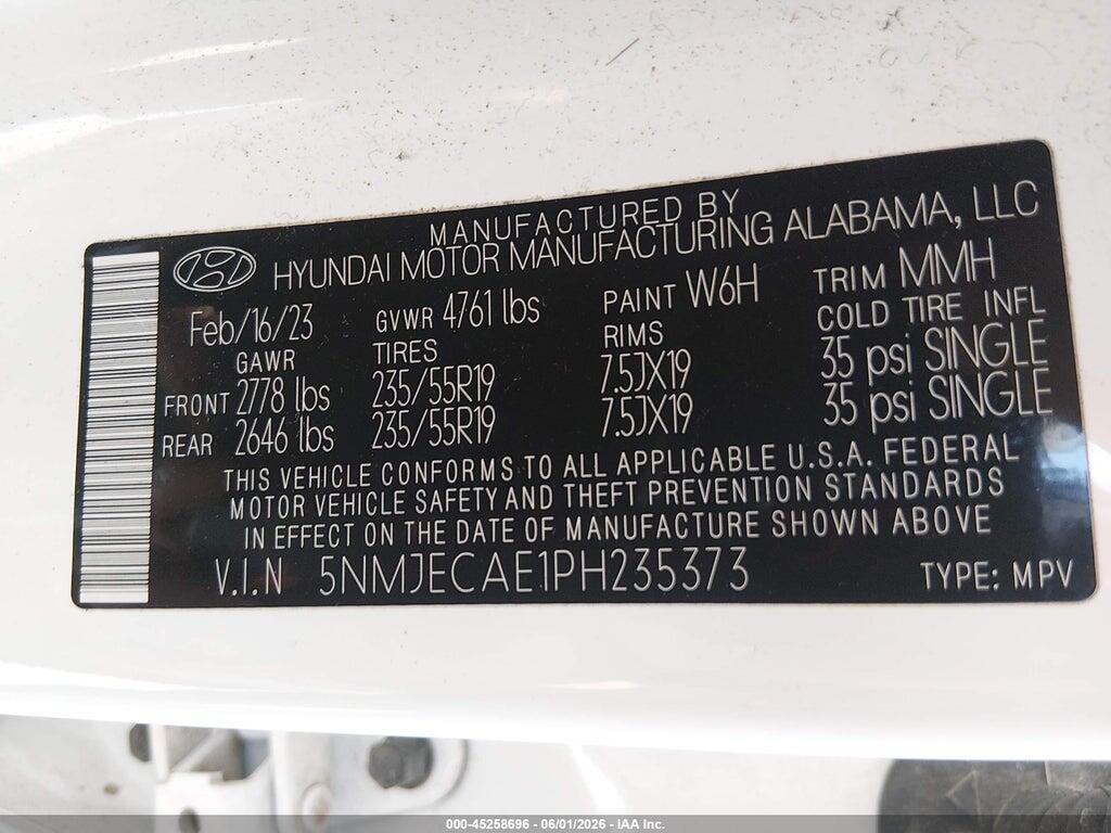 5NMJECAE1PH235373 2023 HYUNDAI TUCSON photo no. 9
