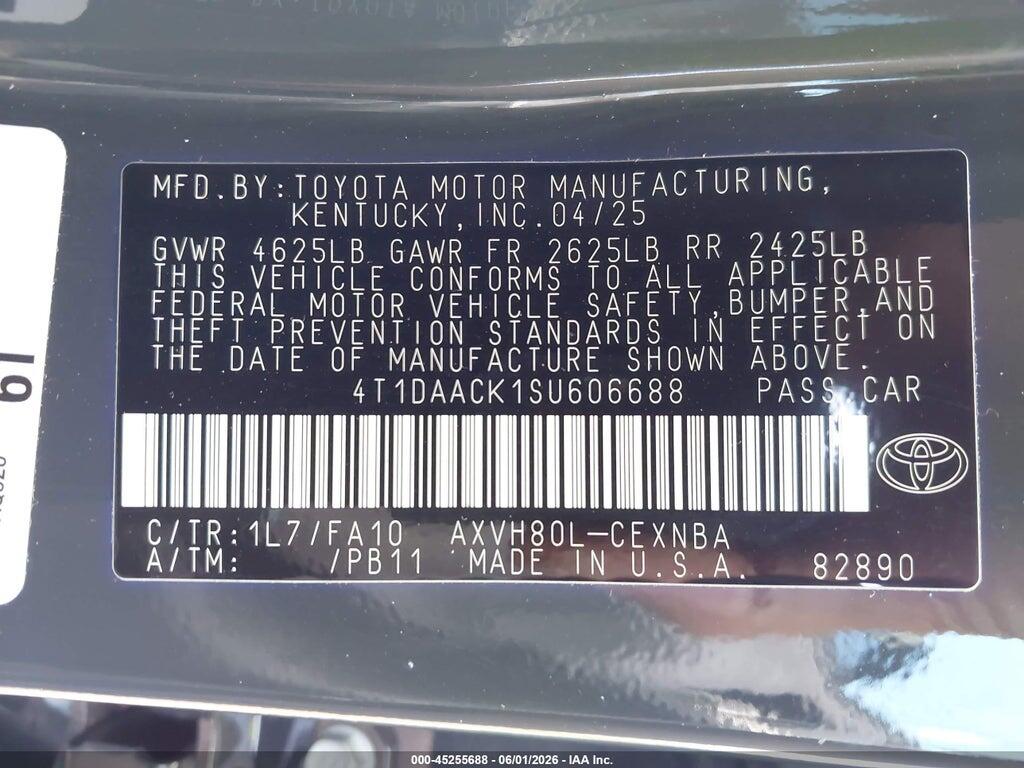 4T1DAACK1SU606688 2025 TOYOTA CAMRY photo no. 9