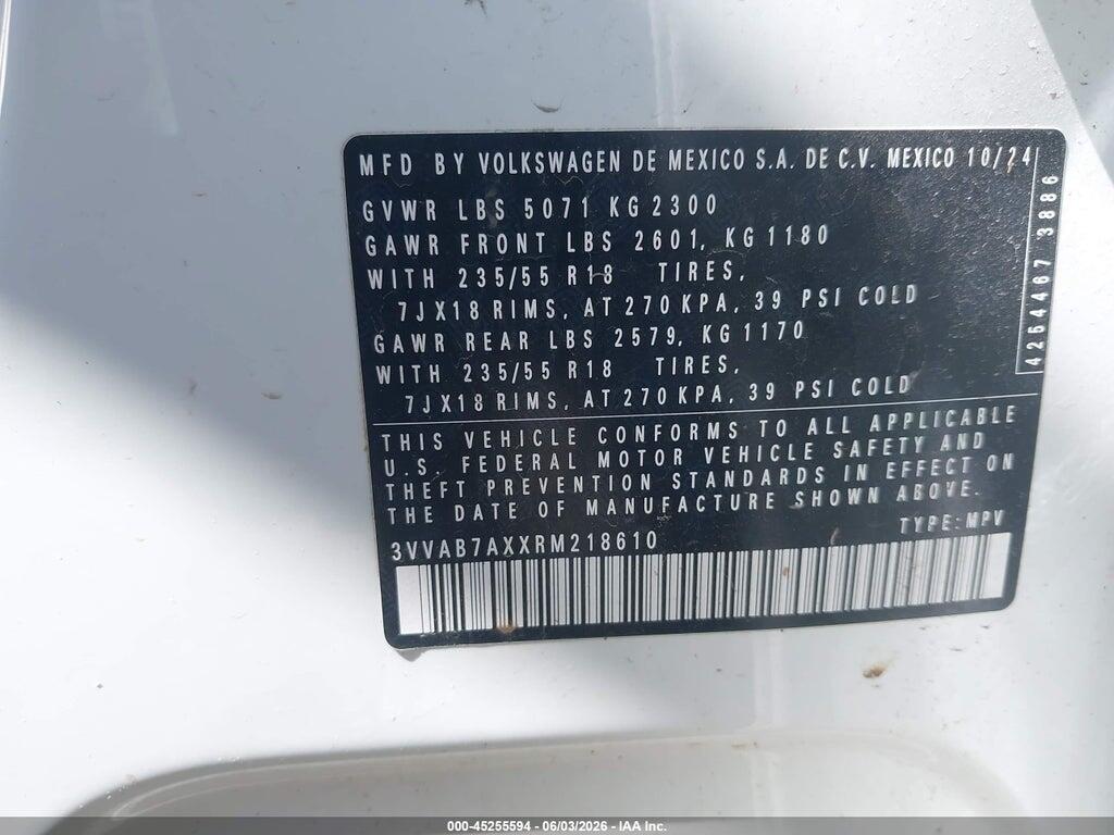 3VVAB7AXXRM218610 2024 VOLKSWAGEN TIGUAN photo no. 9