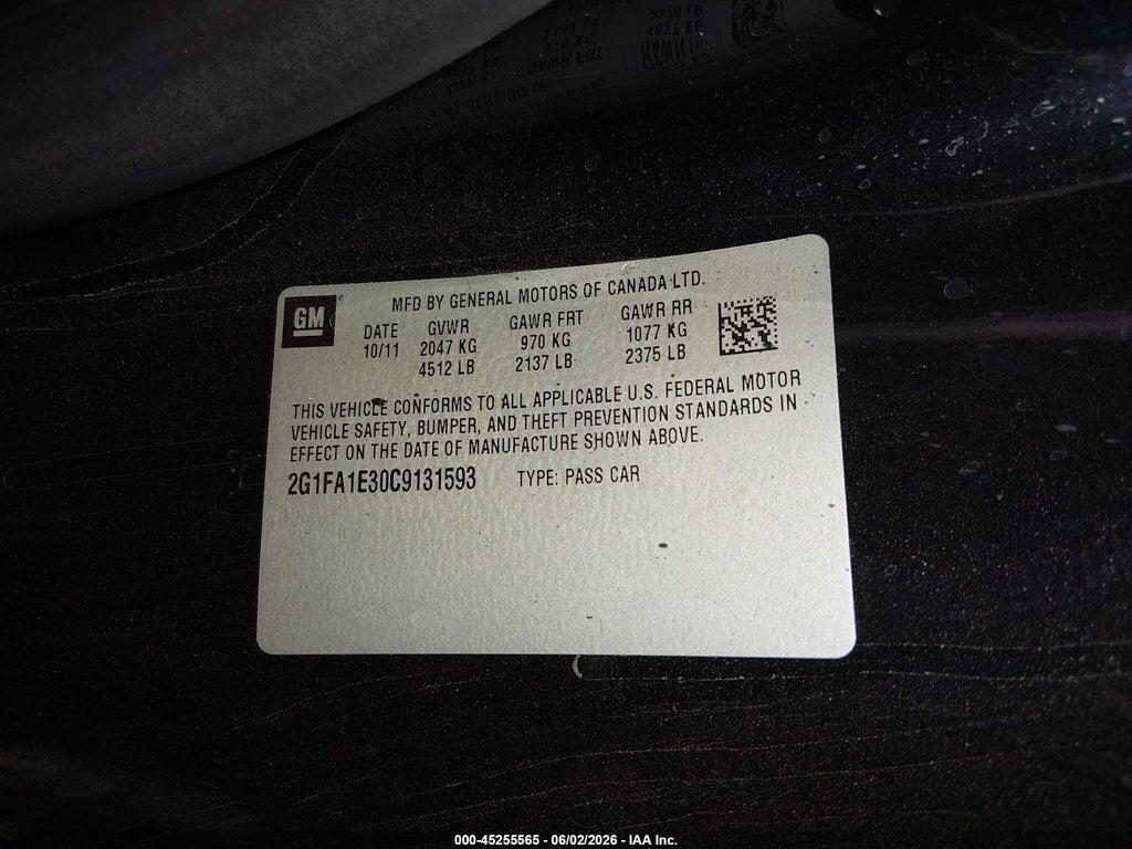 2G1FA1E30C9131593 2012 CHEVROLET CAMARO photo no. 9