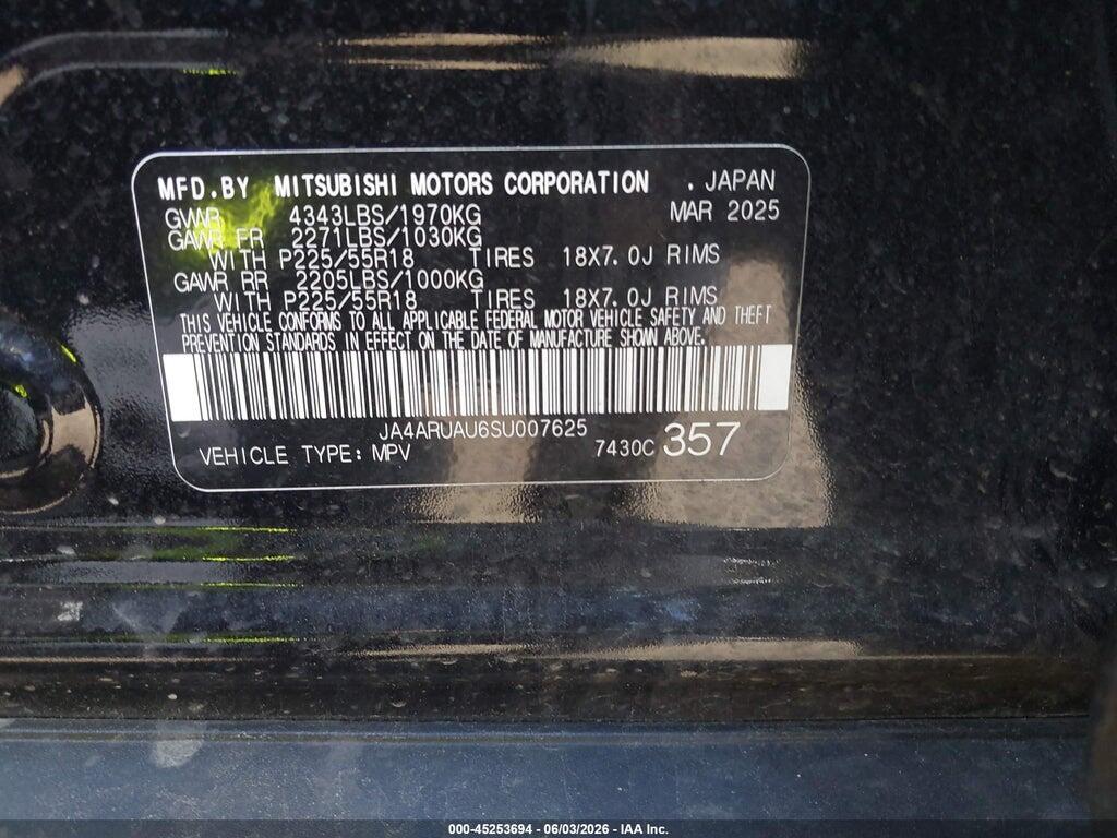 JA4ARUAU6SU007625 2025 MITSUBISHI OUTLANDER SPORT photo no. 9