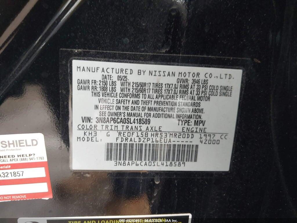 3N8AP6CA0SL418589 2025 NISSAN KICKS photo no. 9