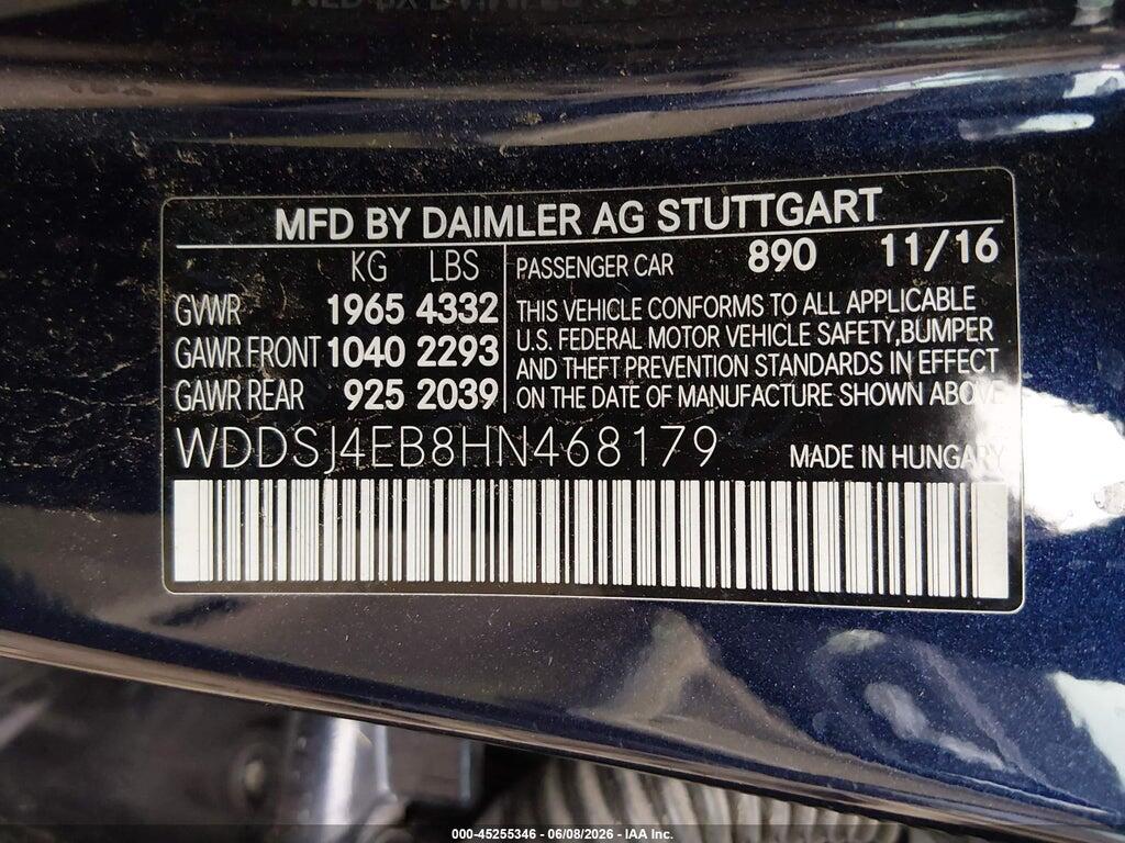 WDDSJ4EB8HN468179 2017 MERCEDES-BENZ CLA 250 photo no. 9