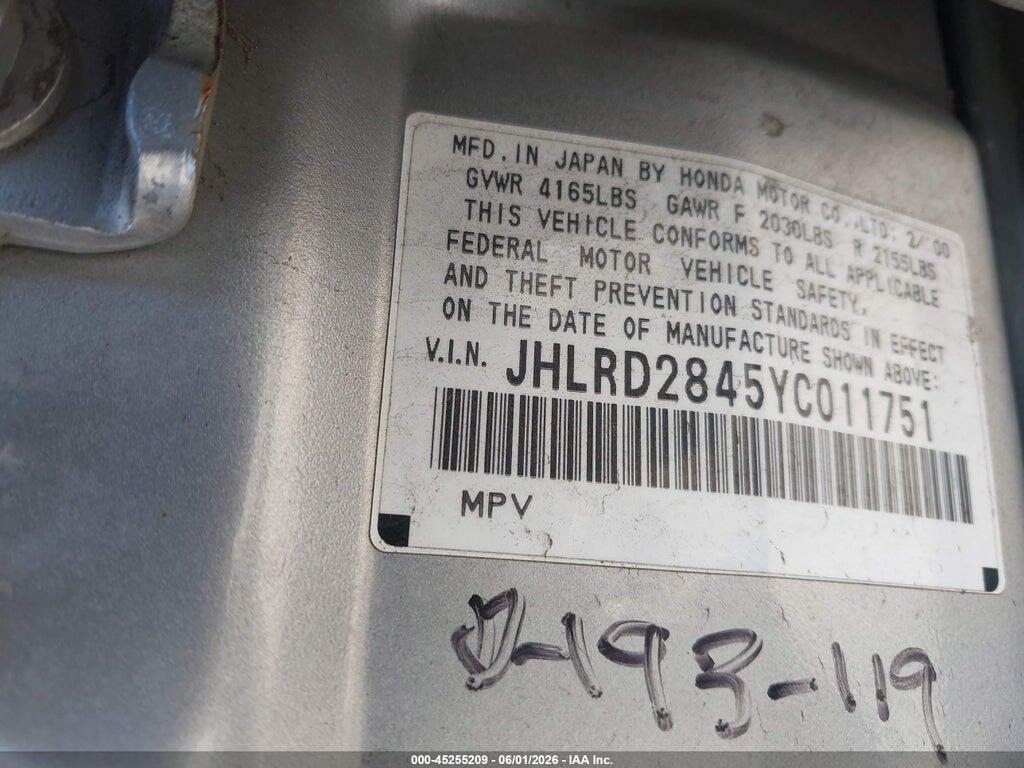 JHLRD2845YC011751 2000 HONDA CR-V photo no. 9