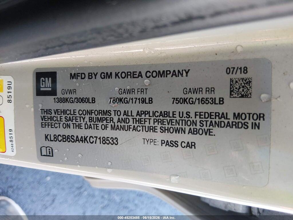 KL8CB6SA4KC718533 2019 CHEVROLET SPARK photo no. 9
