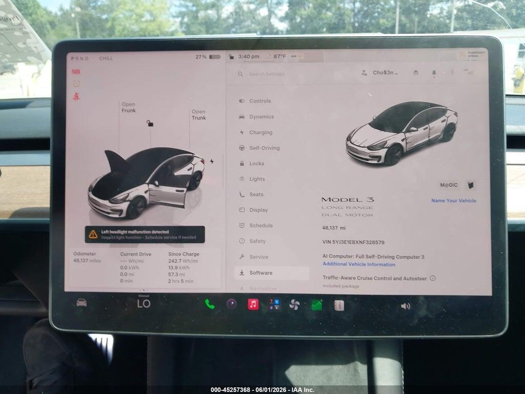 5YJ3E1EBXNF328579 2022 TESLA MODEL 3 photo no. 7