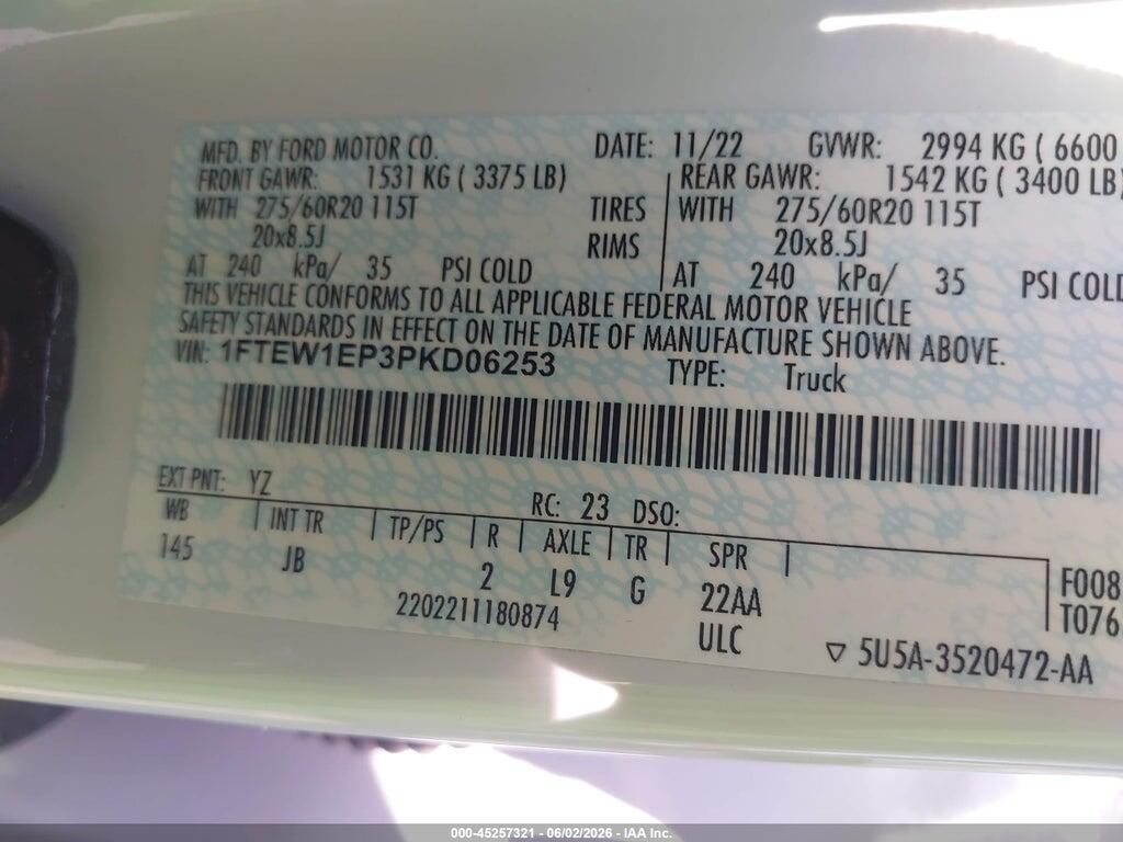 1FTEW1EP3PKD06253 2023 FORD F-150 photo no. 9