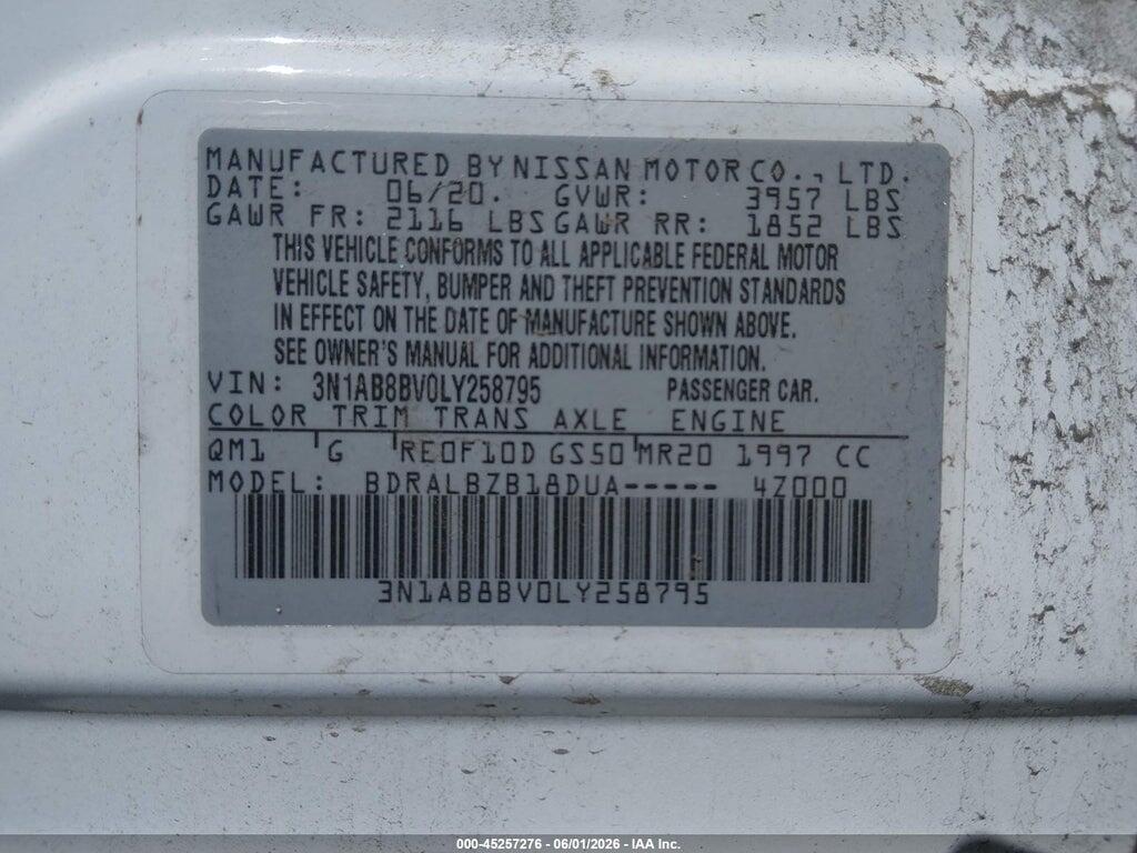 3N1AB8BV0LY258795 2020 NISSAN SENTRA photo no. 9