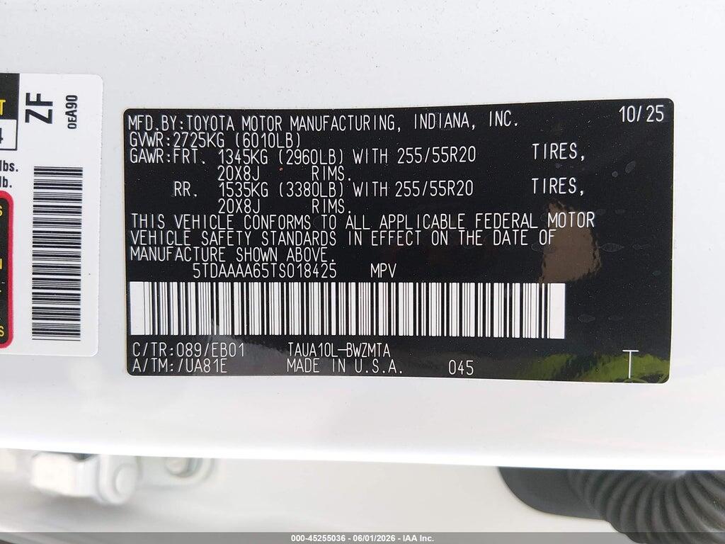 5TDAAAA65TS018425 2026 LEXUS TX 350 photo no. 9