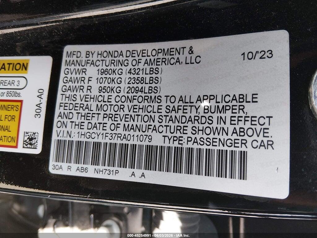 1HGCY1F37RA011079 2024 HONDA ACCORD photo no. 9