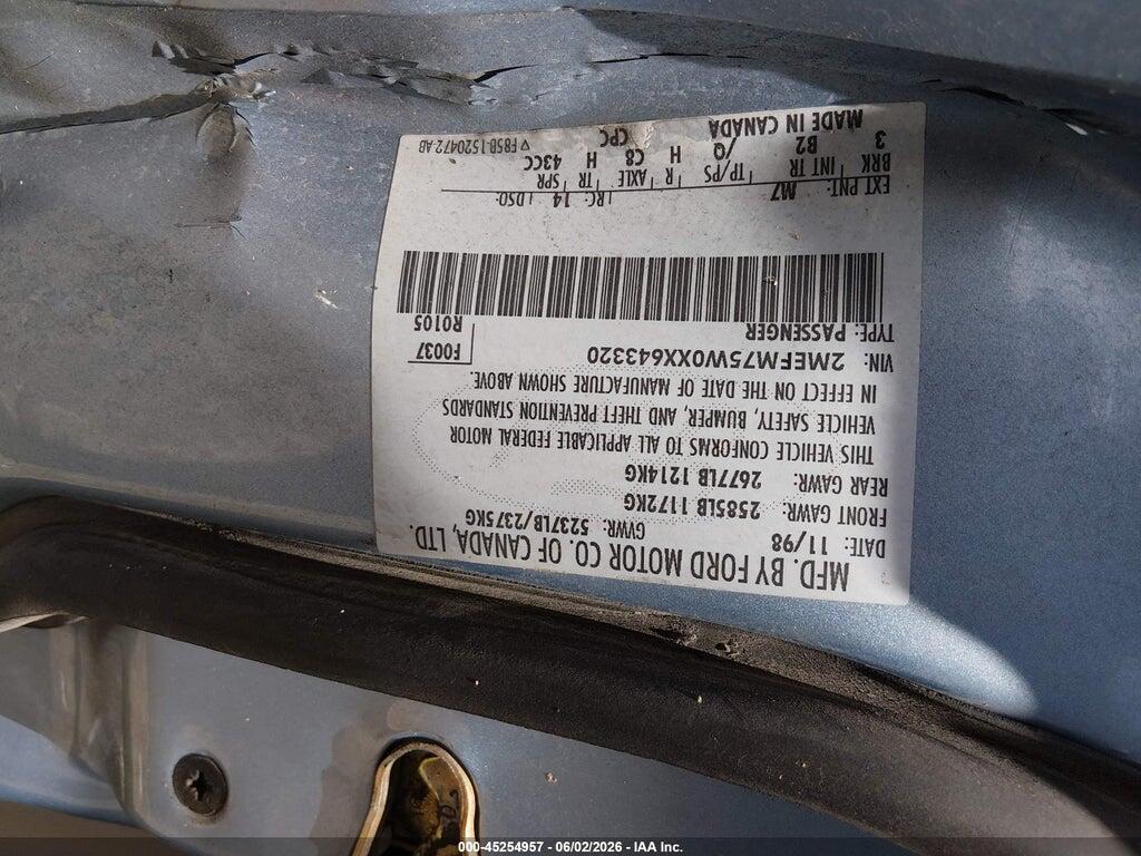 2MEFM75W0XX643320 1999 MERCURY GRAND MARQUIS photo no. 9