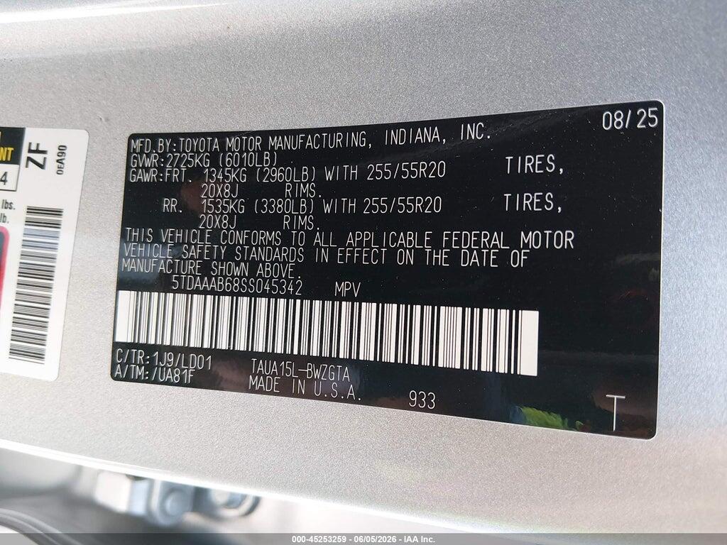 5TDAAAB68SS045342 2025 LEXUS TX photo no. 9
